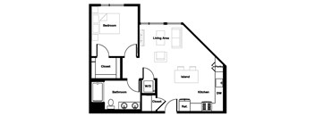 1 bed 1 bath 1F Floor Plan | 757 Sq. Ft. at L Seven, California