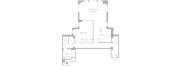 A7 One Bedroom One Bath Floor Plan | 974 Sq. Ft. at Amelia, Quincy, Massachusetts