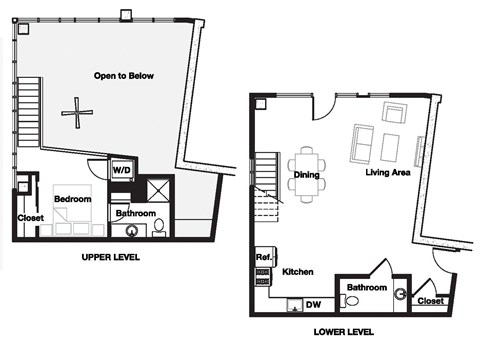 1 bed 1 bath 1U Floor Plan | 957 Sq. Ft. at L Seven, San Francisco, California 94103