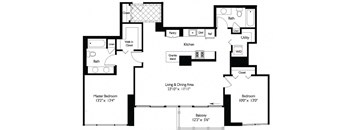 Tides | 2 Bedroom | 2 Bath | 1280 SQ FT at Shoreham and Tides, Chicago Illinois