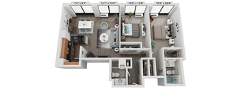 2 Bedroom Floor Plan | 1,025 Sq. Ft. at The Montrose Apartments in Chicago, IL