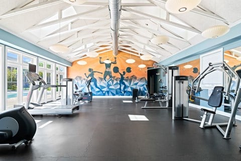 Huge fitness center at Rosemont Square Apartments, Randolph, MA, 02368