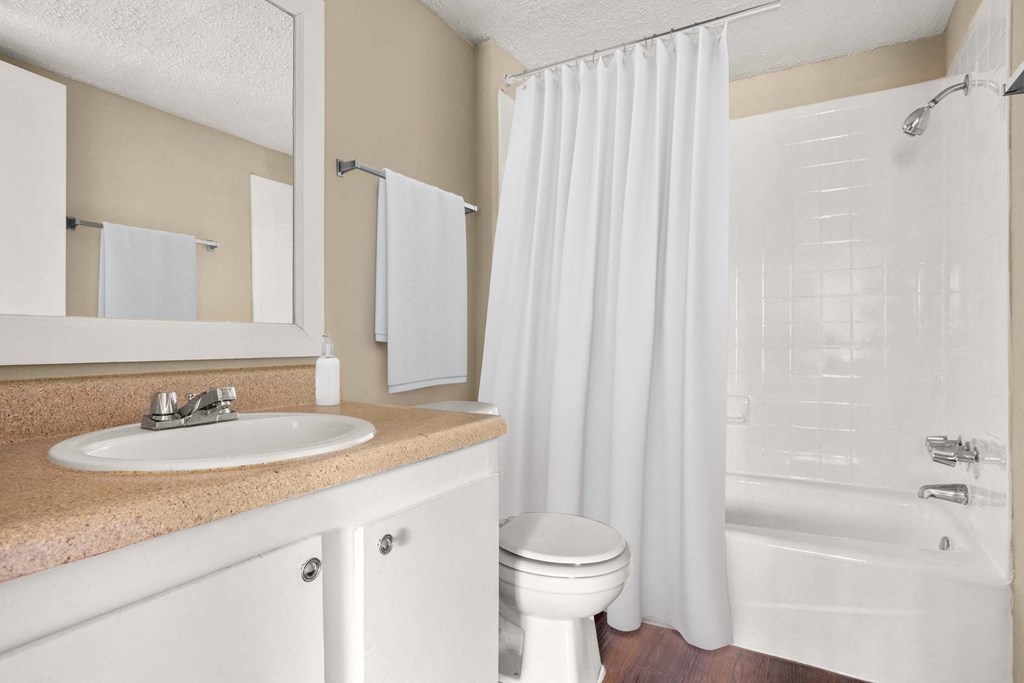 Bright White Bathroom at Chevy Chase in Austin, TX