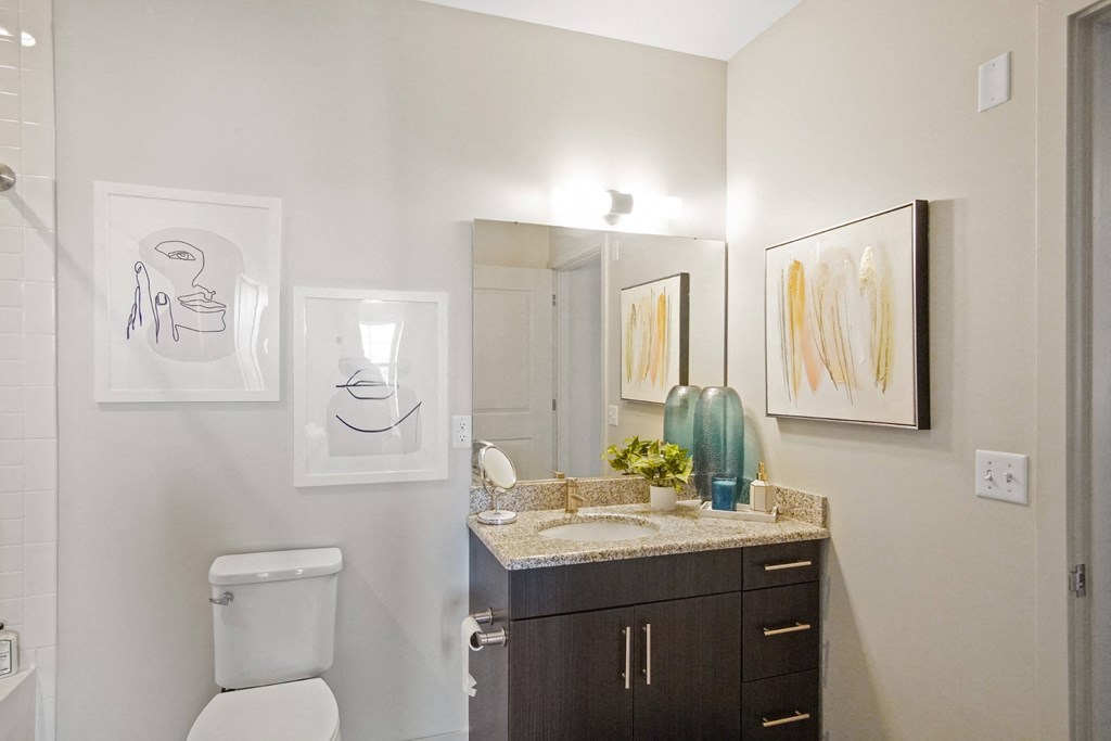 Brightly Lit Bathroom at the Heights at Glen Mills in Glen Mills, PA