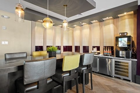 Coffee Bar in the Resident Lounge at the Heights at Glen Mills in Glen Mills, PA