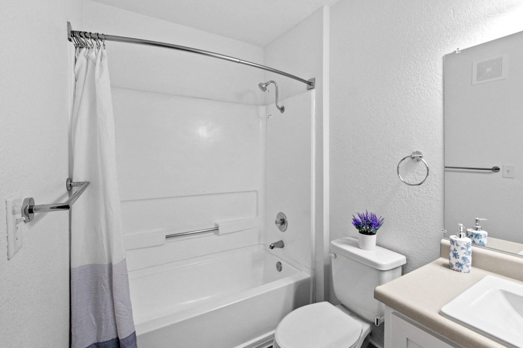 Tub and shower combo at Bay Village in Vallejo, CA