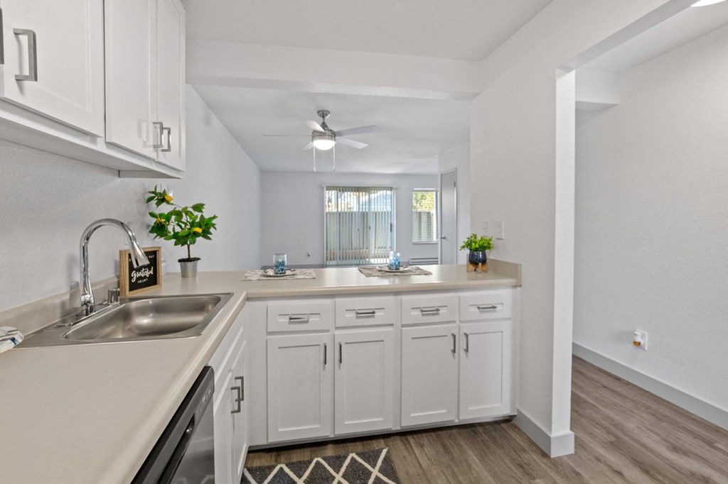Updated white cabinetry at Bay Village in Vallejo, CA