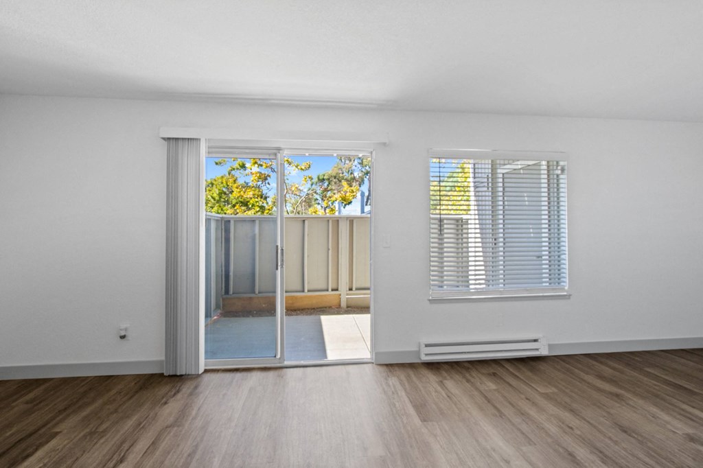 Patio off of living area at Bay Village in Vallejo, CA