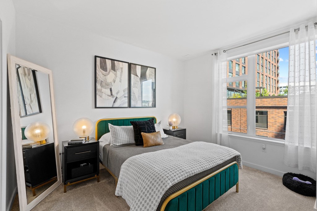 Bedroom at The Parker Apartments in Portland, OR 97209