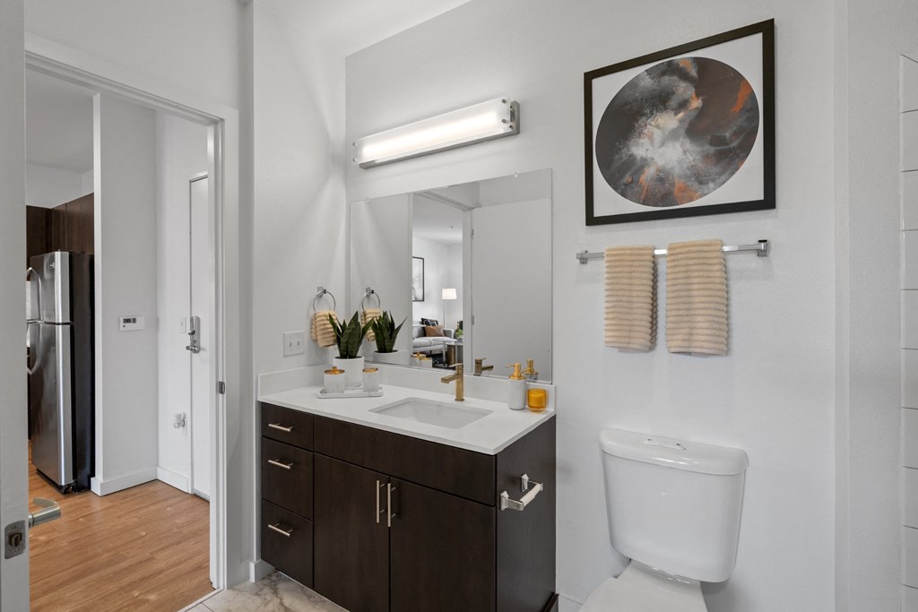 Bathroom at The Parker Apartments in Portland, OR 97209