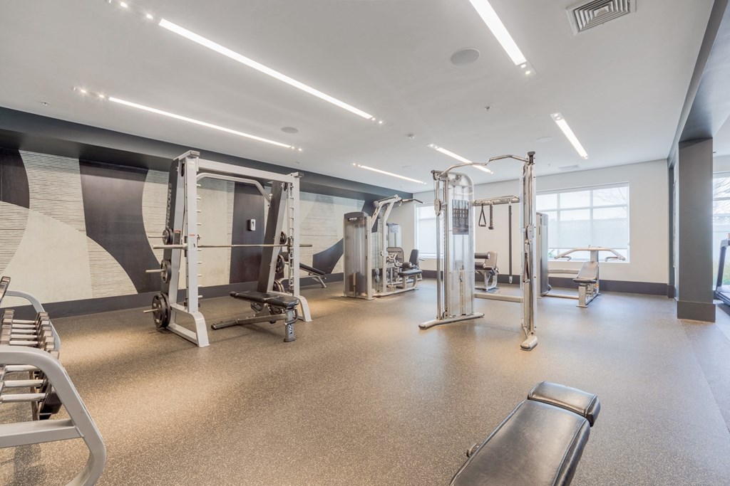Weight Machines in the Fitness Center at The Heights at Glen Mills in Glen Mills, PA 19342