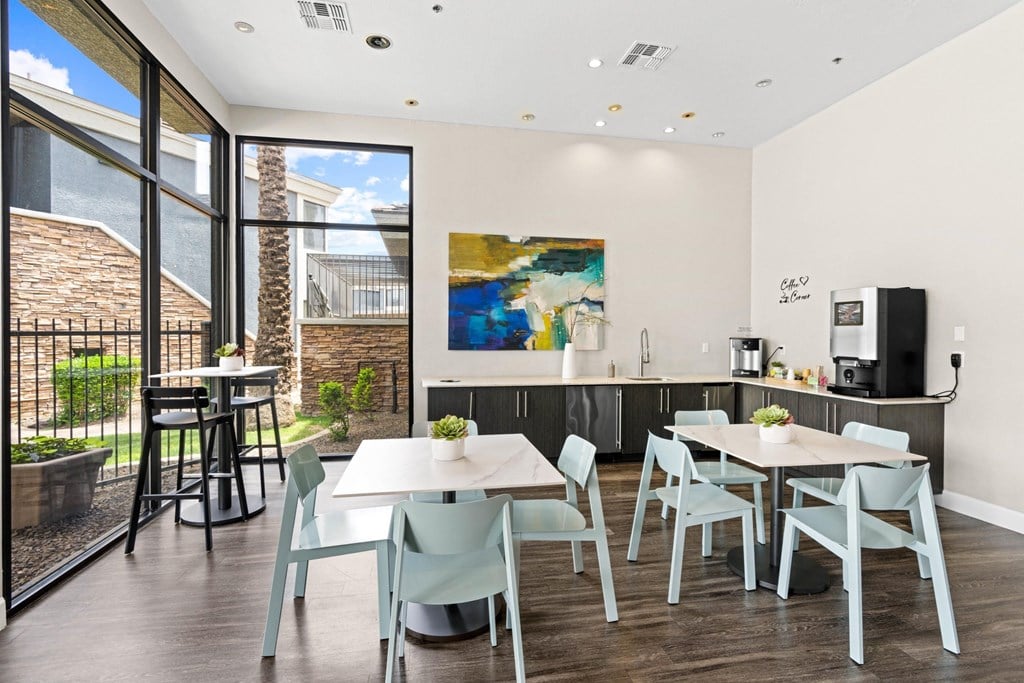 Wet Bar in the Resident Lounge at Element Deer Valley, Phoenix, AZ