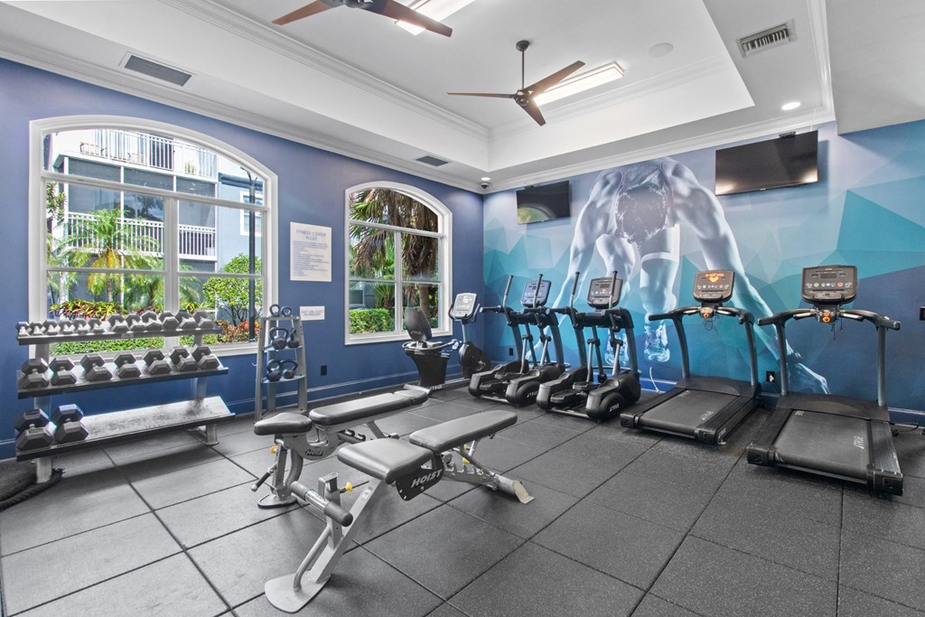 Machines and Equipment in Fitness Center at Verona at Boynton Beach Apartments in Boynton Beach, FL 33426
