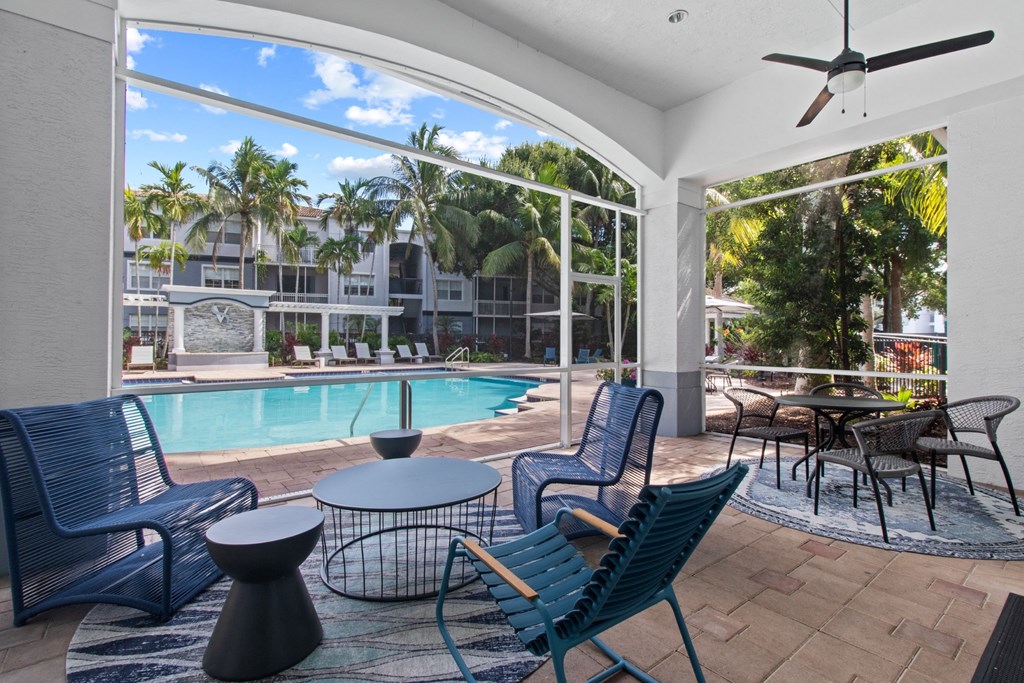 Screened Patio by Pool at Verona at Boynton Beach Apartments in Boynton Beach, FL 33426