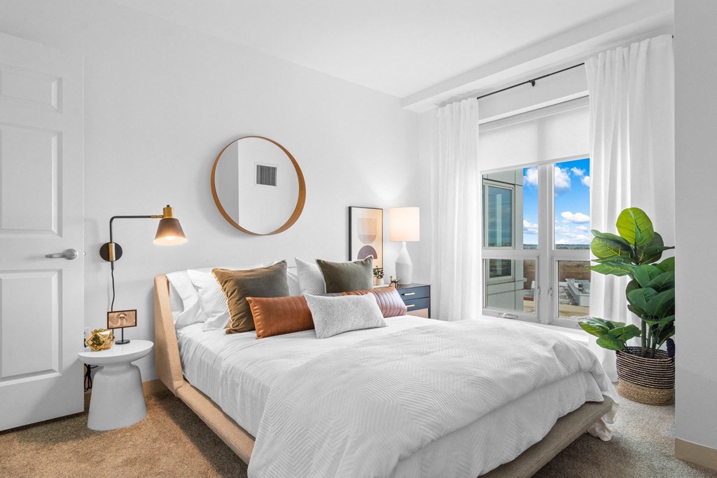 Plush bedroom carpeting at The Amelia Apartments in Quincy, MA