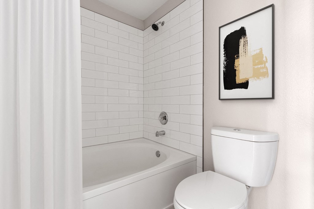 Sparkling white bathroom at The Links at Plum Creek in Castle Rock, CO