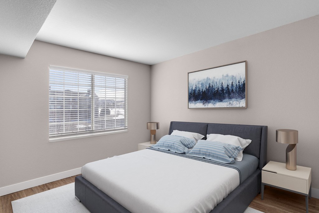 Plenty of natural light in the bedroom at The Links at Plum Creek in Castle Rock, CO