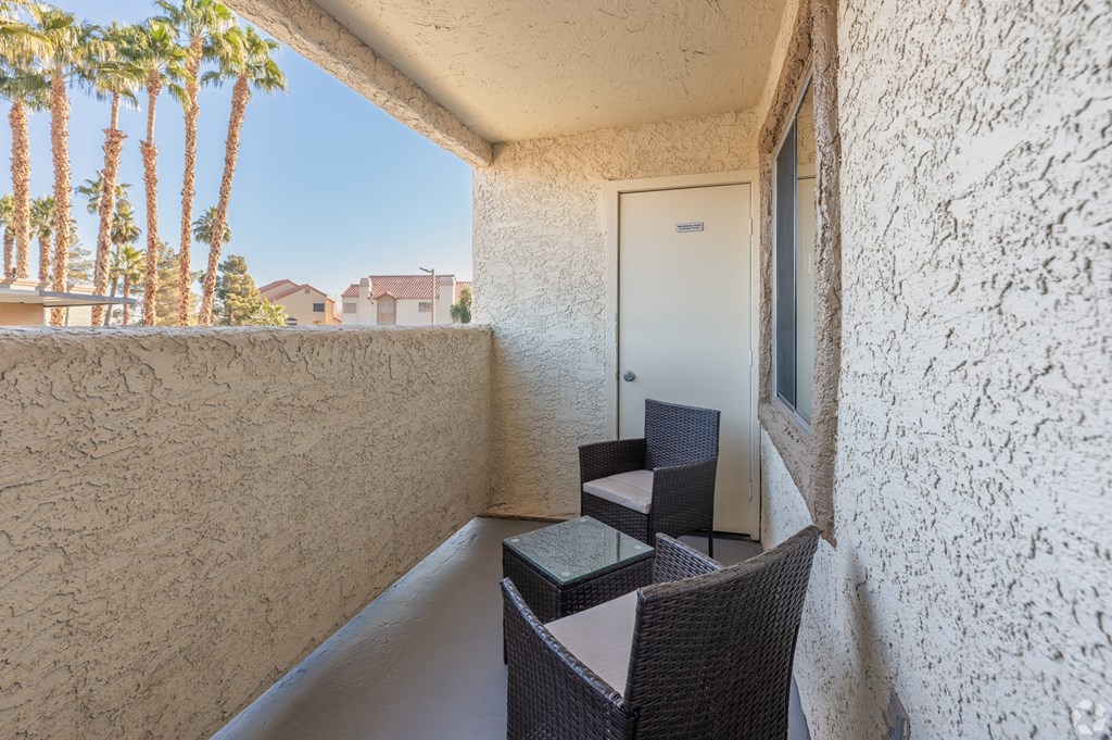Private balcony at Sunset Winds in Henderson, NV 89014