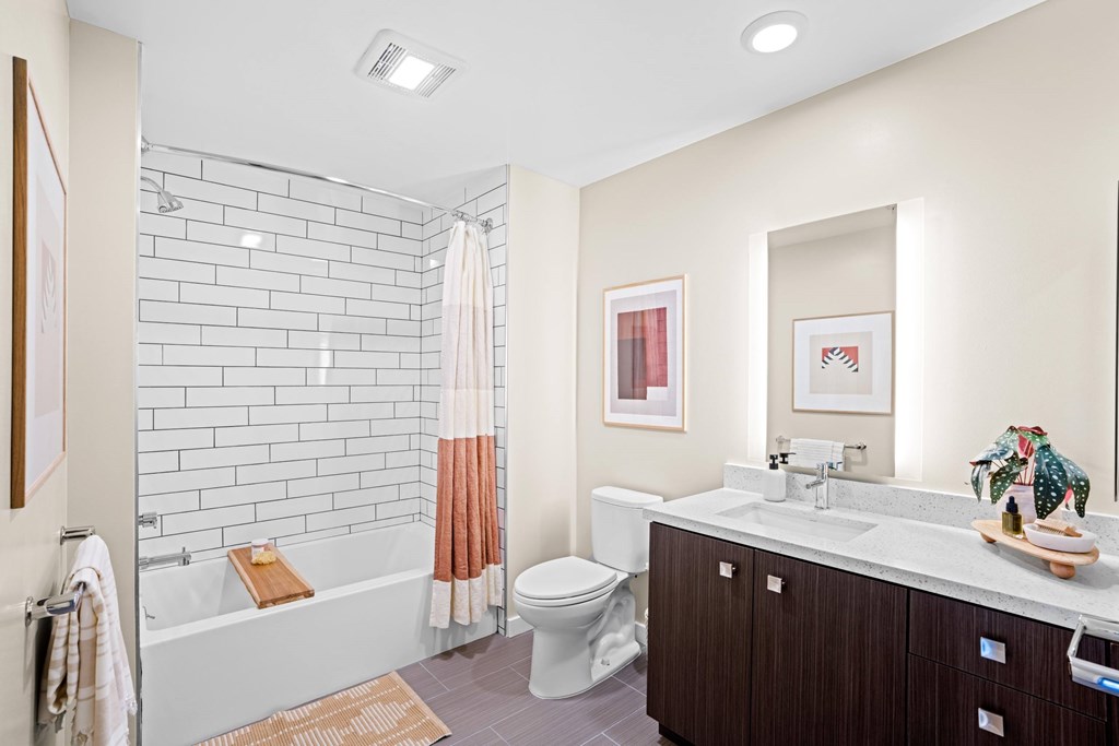 Updated Bathroom at L Seven Apartments in San Francisco, CA 94103