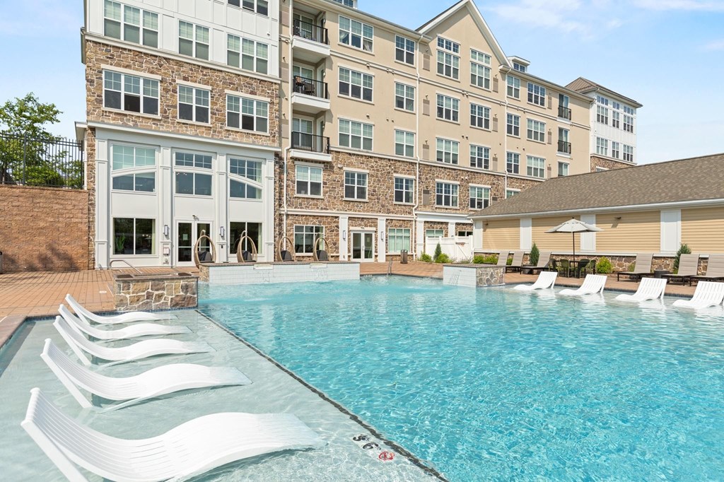 Outdoor Saltwater Pool at Heights at Glen Mills Apartments in Glen Mills, PA 19342