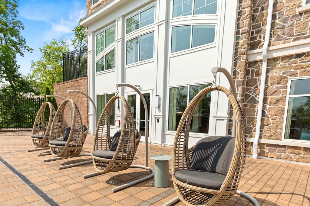 Poolside Seating at Heights at Glen Mills Apartments in Glen Mills, PA 19342