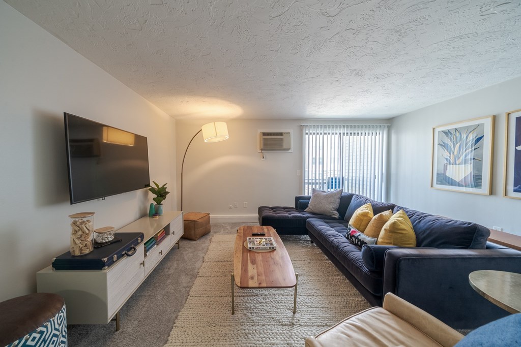 Modern, Spacious Living Room at Rosemont Square Apartments in Randolph, MA 02368