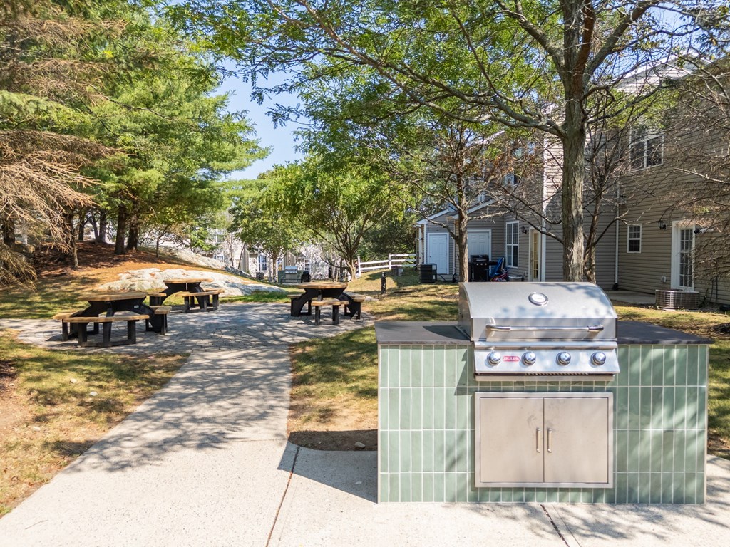 Grill and Picnic Area at The Residences at Stevens Pond in Saugus, MA 01906