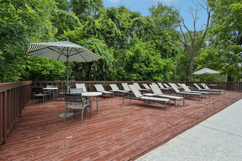 Poolside Patio at The Annaline Apartments in Nashville, TN 37217