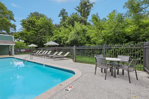 Poolside Patio at The Annaline Apartments in Nashville, TN 37217