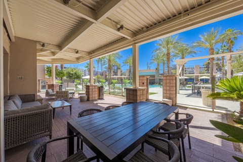 Poolside Patio at The Rays at Vegas Towers in Las Vegas, NV 89119