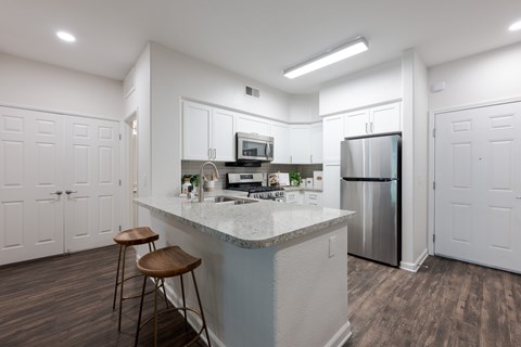Updated Kitchen at The Kitt at Warner Center Apartments in Woodland Hills, CA 91303