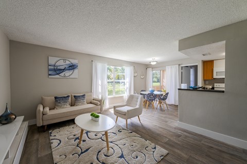 Living Room Space at The Landings at Pembroke Lakes Apartments in Pembroke Pines, FL 33025