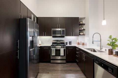 Updated Kitchen at Sorrel at Warner Center Apartments in Woodland Hills, CA 91367