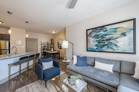 Living Space at The Tribute Apartments in Raleigh, NC 27612