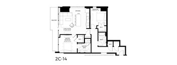 B4 floor plan | 1,241 Sq. Ft. at 365 Nicollet, Minneapolis, MN, Manchester , 55401
