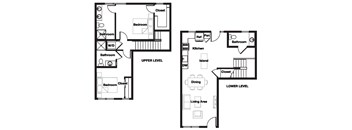 2 bed 2.5 bath 2J Floor Plan | 1,153-1,156 Sq. Ft. at L Seven, San Francisco, 94103