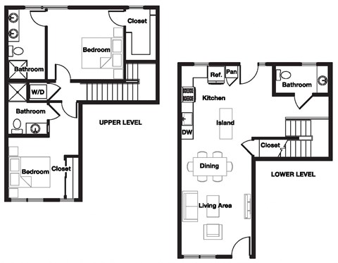 2 bed 2.5 bath 2J Floor Plan | 1,153-1,156 Sq. Ft. at L Seven, San Francisco, 94103
