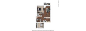 2 bed 2 bath floor plan at 2000 Lake Washington Apartments, Washington