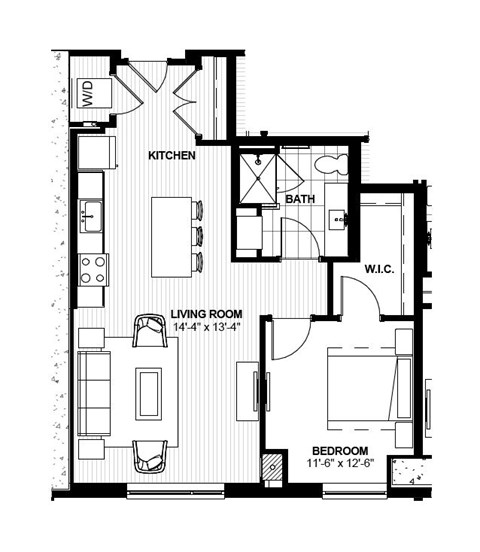 A10 Floor plan | 817 Sq. Ft. at 365 Nicollet, Manchester
