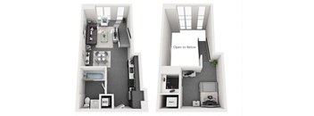 1 Bedroom Floor plan  at Olive DTLA, Los Angeles, CA