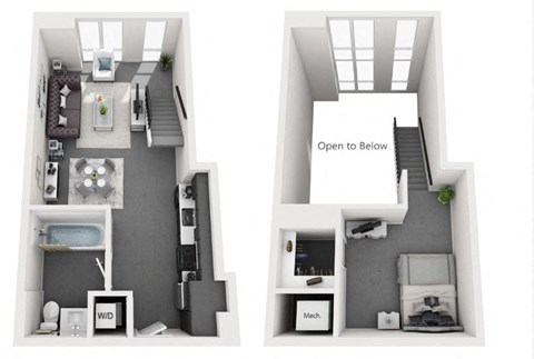 1 Bedroom Floor plan  at Olive DTLA, Los Angeles, CA