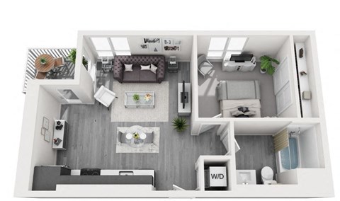 1 Bedroom plan at Olive DTLA, California, 90015
