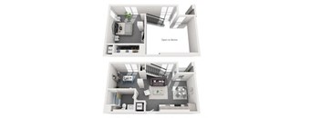 1 Bedroom Floor plan  at Olive DTLA, Los Angeles, California