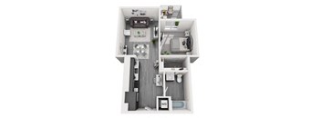 1 Bedroom plan  at Olive DTLA, Los Angeles, CA, 90015