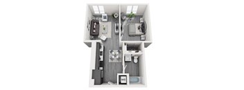 1 Bedroom Floor plan  at Olive DTLA, Los Angeles, California