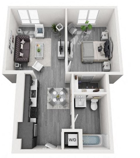 1 Bedroom Floor plan  at Olive DTLA, Los Angeles, California