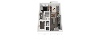 A2 Floor Plan | 697 Sq. Ft. at Abstract at Design District, Dallas