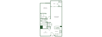 1 Bed  1 Bath Floor Plan | 958 Sq. Ft. at Sorrel at Warner Center, Woodland Hills, California, 91367