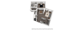 A9 Floor Plan| 904 Sq. Ft. at Abstract at Design District, Dallas