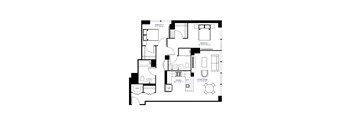 2 Bed 2 Bath Floor Plan | 1,126 Sq. Ft. at The Grand Central in IL 60607